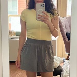 Express High waisted Shorts (free aritzia top)